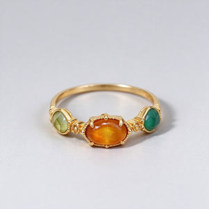 Dainty Mixed Color Gemstone Bezel Band Ring