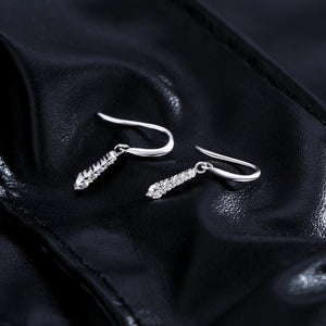 Graduated Moissanite Dangle Hook Earrings