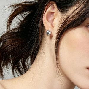 Chunky Geometric Dome Huggie Hoop Earrings