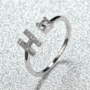 Initial Letter Adjustable Stacking Ring