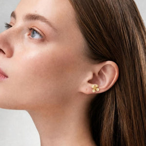 Matte Four Petal Floral Cartilage Stud Earrings