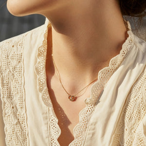 Pretzel Motif Crystal Accent Pendant Necklace