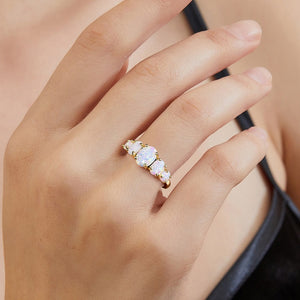 Classic Graduated Five-Stone Opal Band Ring