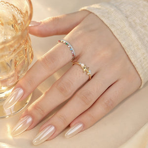 Starfish Pearl Multi Gemstone Adjustable Ring