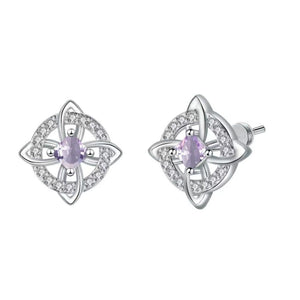 Celtic Knot Birthstone Geometric Stud Earrings