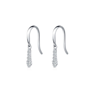 Graduated Moissanite Dangle Hook Earrings