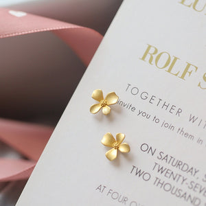 Matte Four Petal Floral Cartilage Stud Earrings