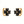 Black Four Leaf Clover Huggie Hoop Earrings