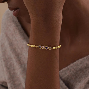 Custom Four Birthstone Beaded Bracelet