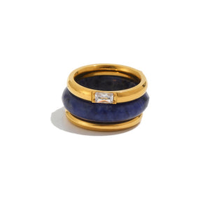 Dainty Colorful Resin Pave Stacking Band Ring