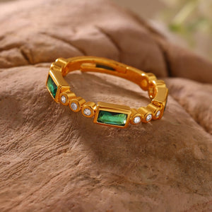 Colorful Multi Shape CZ Stackable Open Ring