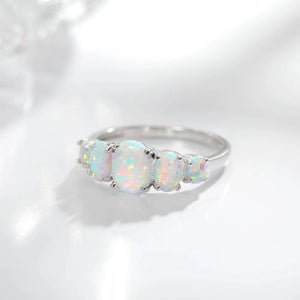 Classic Graduated Five-Stone Opal Band Ring