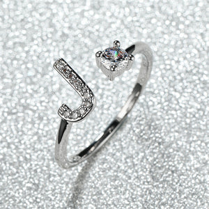 Initial Letter Adjustable Stacking Ring
