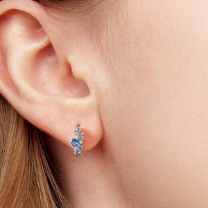 Gradient Ocean Cluster Huggie Hoop Earrings