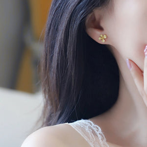 Matte Four Petal Floral Cartilage Stud Earrings