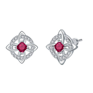 Celtic Knot Birthstone Geometric Stud Earrings
