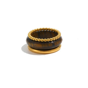 Dainty Colorful Resin Pave Stacking Band Ring