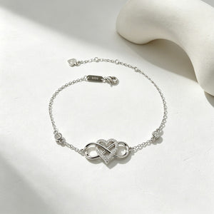Dainty Infinity Pave CZ Heart Link Bracelet
