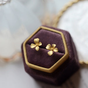 Matte Four Petal Floral Cartilage Stud Earrings