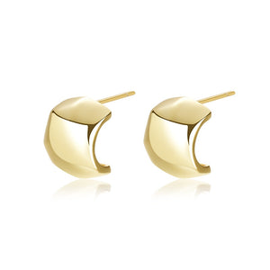 Chunky Geometric Dome Huggie Hoop Earrings