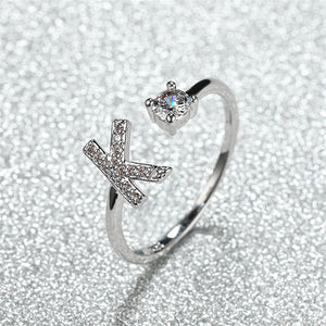 Initial Letter Adjustable Stacking Ring