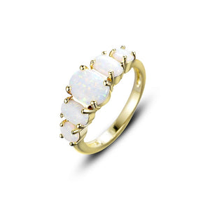 Classic Graduated Five-Stone Opal Band Ring