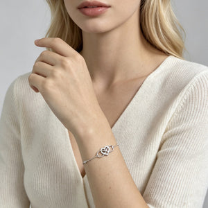 Dainty Infinity Pave CZ Heart Link Bracelet