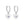 Blue Stone Evil Eye Heart Drop Hoop Earrings