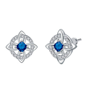 Celtic Knot Birthstone Geometric Stud Earrings