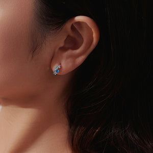 Gradient Ocean Cluster Huggie Hoop Earrings