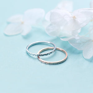 Minimalist Diamond Cut Textured Band Ring