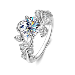 Solitaire Vine Moissanite Engagement Ring