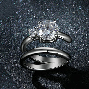 Dual Moissanite Split Layered Clip-On Earrings