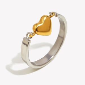 Classic Gold Heart Linked Stacking Band Ring