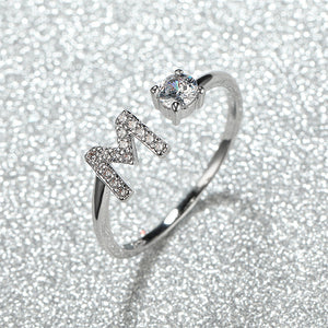 Initial Letter Adjustable Stacking Ring