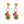 Multi Bead Christmas Tree Drop Stud Earrings