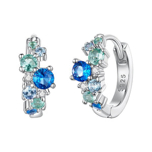 Gradient Ocean Cluster Huggie Hoop Earrings