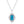 Emerald Blue Opal Halo CZ Pendant Necklace