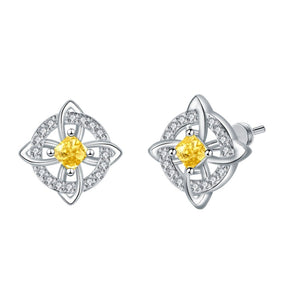 Celtic Knot Birthstone Geometric Stud Earrings