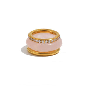 Dainty Colorful Resin Pave Stacking Band Ring