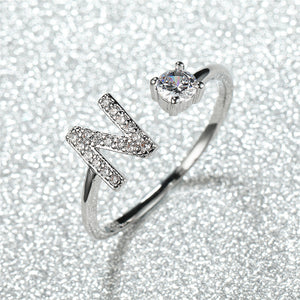 Initial Letter Adjustable Stacking Ring