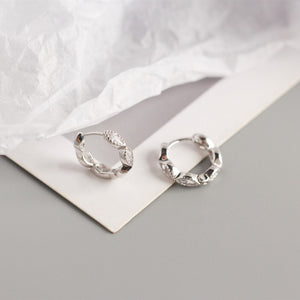 Geometric Marquise CZ Huggie Hoop Earrings