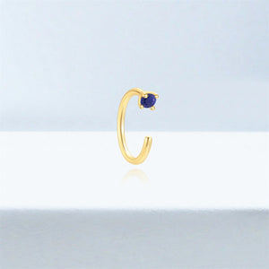 Minimalist Mini Gemstone Open Hoop Earrings