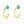 Classic Turquoise Bezel Open Hoop Earrings