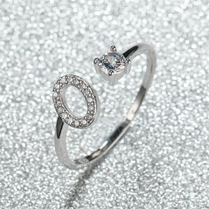 Initial Letter Adjustable Stacking Ring