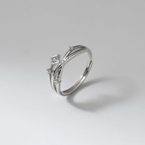 Dainty Star Dual Layer Cross Stack Open Ring