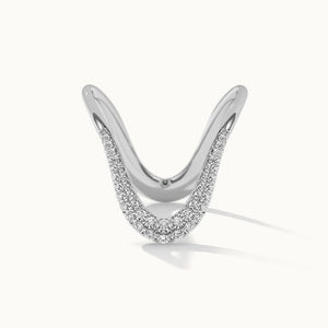 Classic Curved Pave CZ Wishbone Band Ring