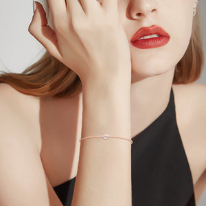 Solitaire Moissanite Charm Stacking Bracelet