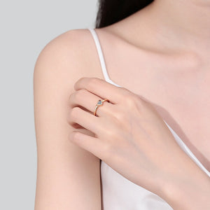 Solitaire Heart Moissanite Wedding Band Ring