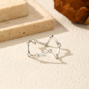 Moissanite Geometric Irregular Line Band Ring